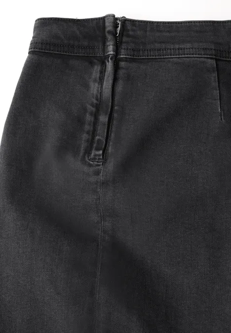 Jeansrock in Wickel-Optik Black Washed