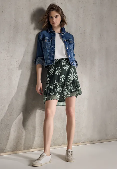 Chiffon-Rock mit Volants desert pine green