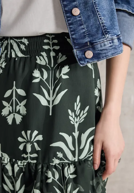Chiffon-Rock mit Volants desert pine green