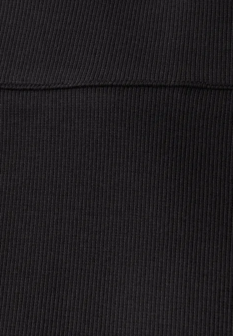 Rippstruktur Bleistiftrock Black