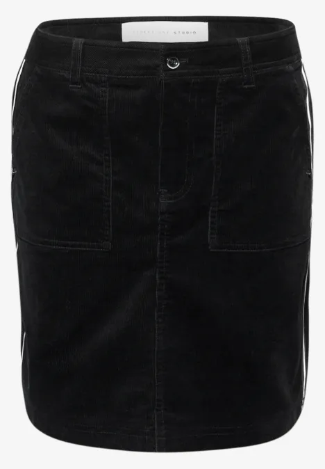 Cord-Rock mit Gallonstreifen Black