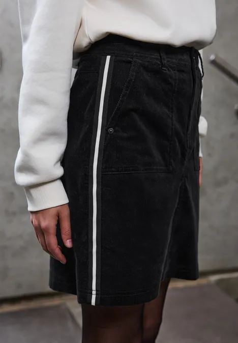 Cord-Rock mit Gallonstreifen Black