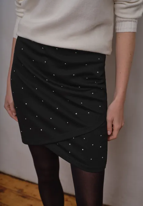 Kokerrok met studs Black