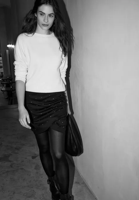 Kokerrok met studs Black Kokerrok met studs Black