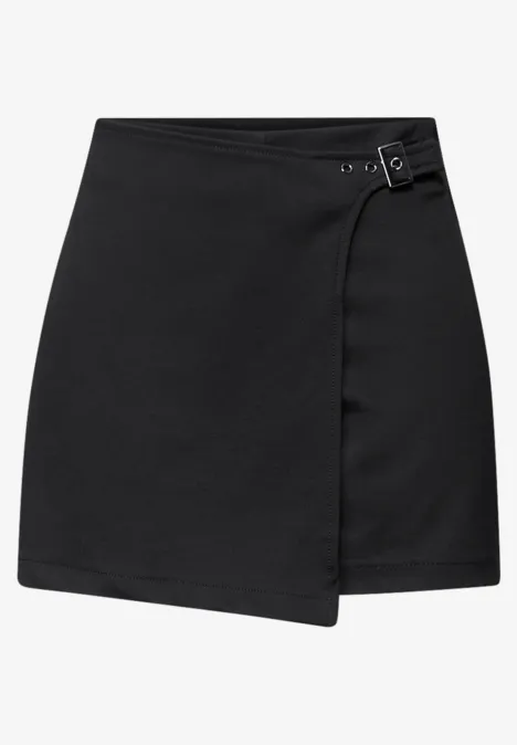 Skort in Wickeloptik Black