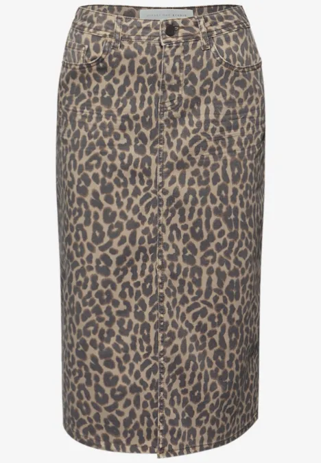 Midi-Rock leo printed wash