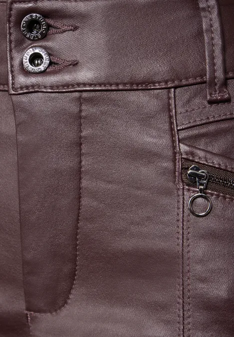 Hose im Leder-Look teak tint red