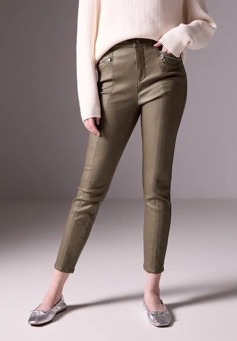 Hose im Leder-Look cub brown