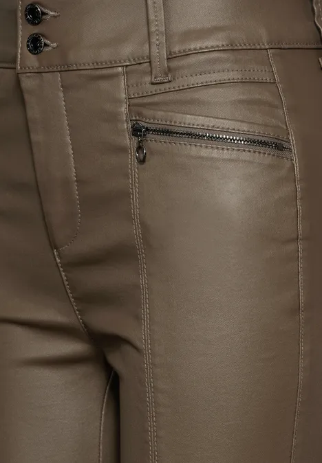 Hose im Leder-Look cub brown