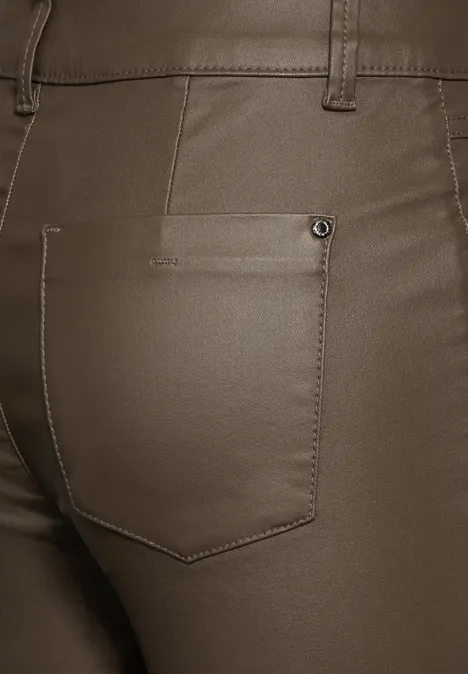 Hose im Leder-Look cub brown