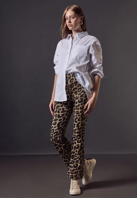 Hose mit Leo-Muster mocha kiss