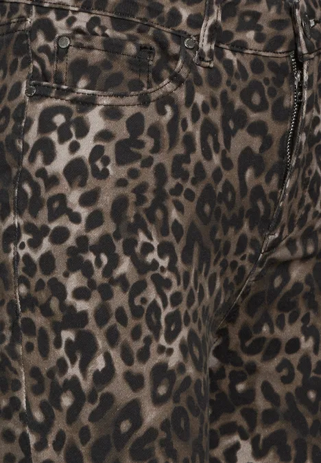 Jeans mit Leo-Print Black