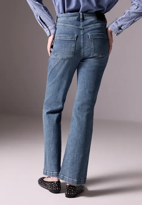 Skinny Flared Jeans Medium Blue authentic
