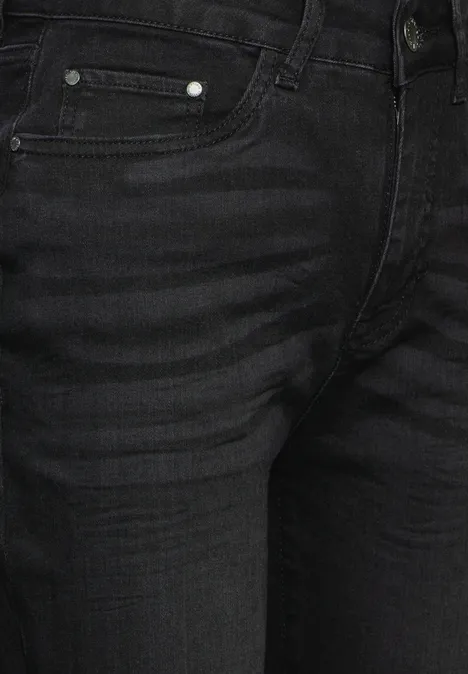 Skinny Flared Jeans Black overdyed