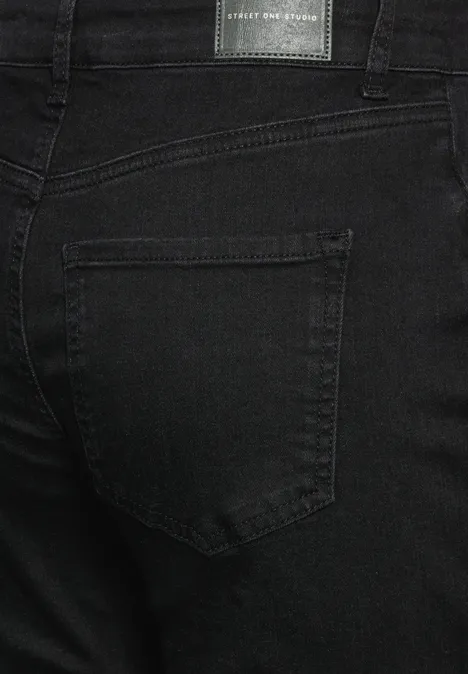 Skinny Flared Jeans Black overdyed
