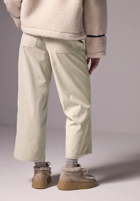 Wide Leg Cordhose pebble beige