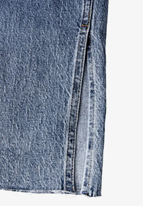 Straight Leg Jeans Medium Blue Washed