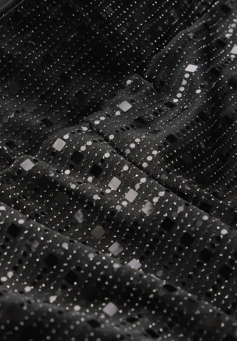 Broek met wijde pijpen en pailletten sparkling black