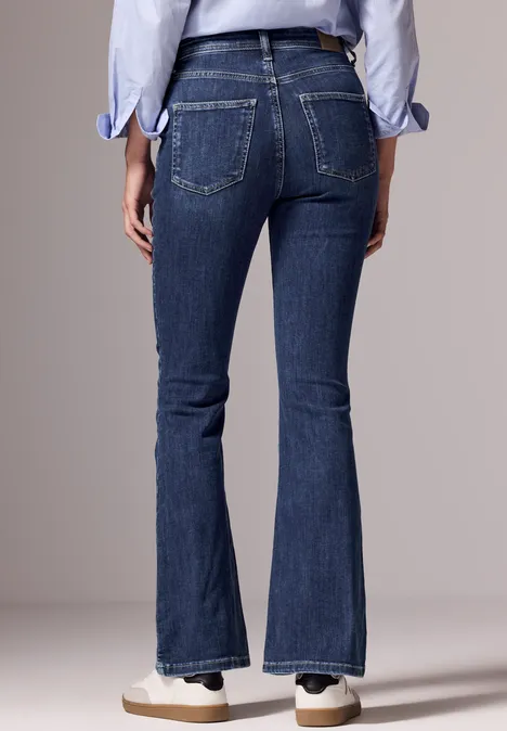 Skinny Flared Jeans Dark blue washed