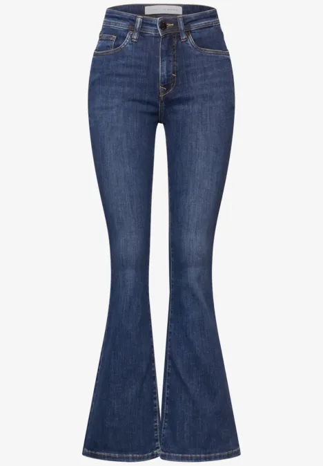 Skinny Flared Jeans Dark blue washed