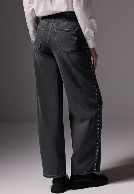 Wide Leg Jeans Black soft wash