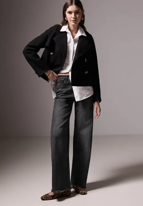 Wide Leg Jeans Black Washed