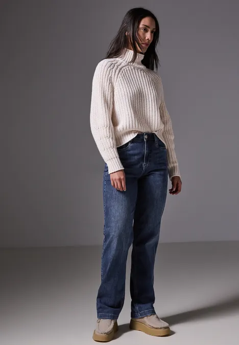 Straight Leg Jeans Dark blue washed