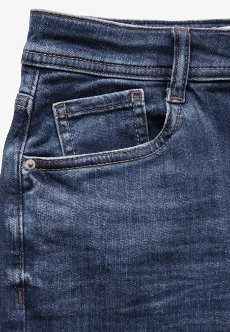 Straight Leg Jeans Dark blue washed