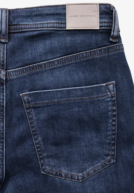 Straight Leg Jeans Dark blue washed