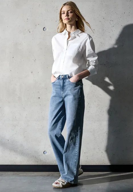 Wide Leg Jeans Light Blue Wash
