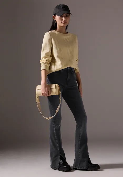 Skinny Flared Jeans Blacked Washed