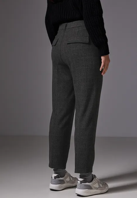 Karierte Chino anthracite melange