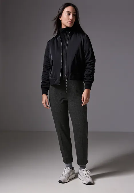 Karierte Chino anthracite melange