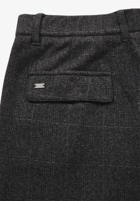 Karierte Chino anthracite melange