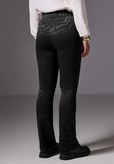 Bootcut Jaquard-Hose Black
