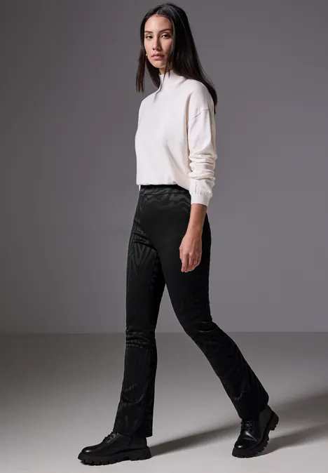 Bootcut Jaquard-Hose Black