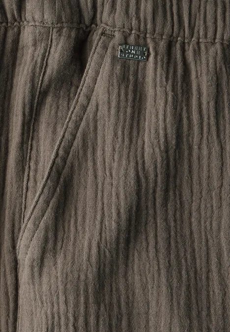 Musselin Wide Leg Hose acron brown