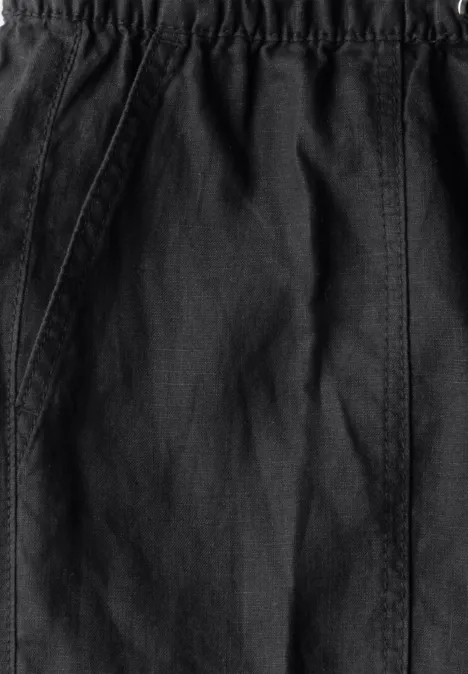 Straight Leg Leinenhose Black