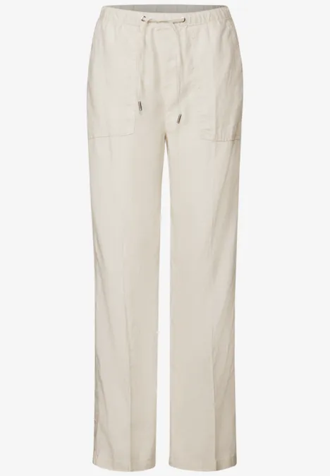 Straight Leg Leinenhose moonstone sand