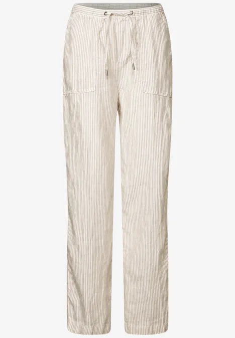 Straight Leg Leinenhose dark moonstone sand