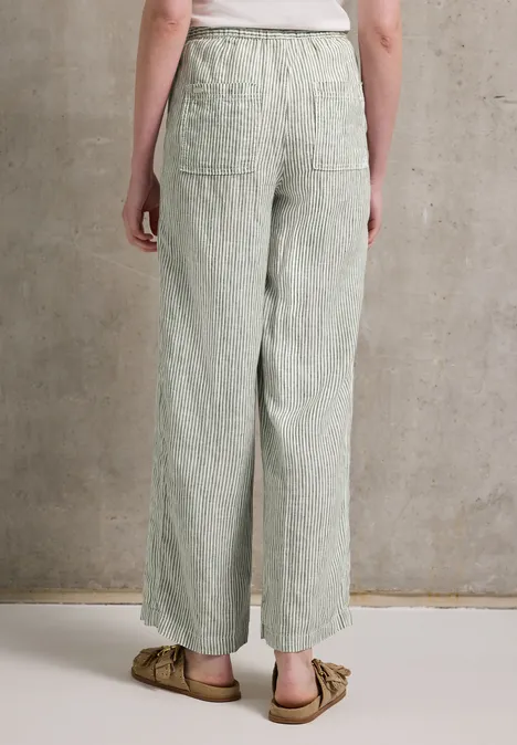 Straight Leg Leinenhose peridot green