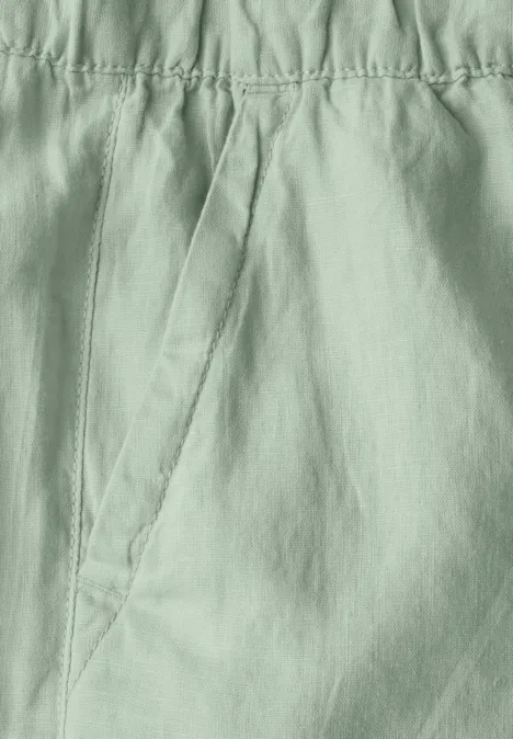 Paperbag Leinen Shorts soft jade green