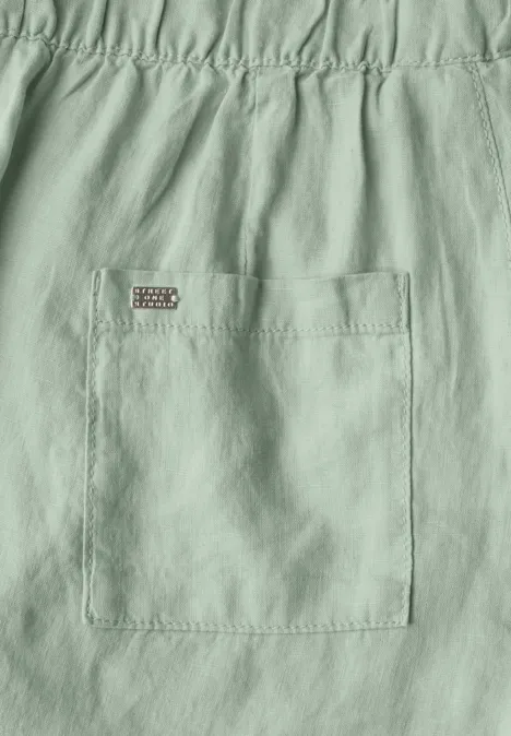 Paperbag Leinen Shorts soft jade green