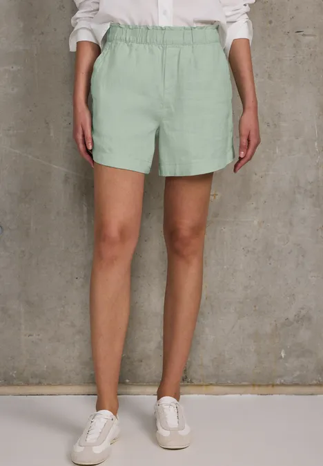 Paperbag Leinen Shorts soft jade green