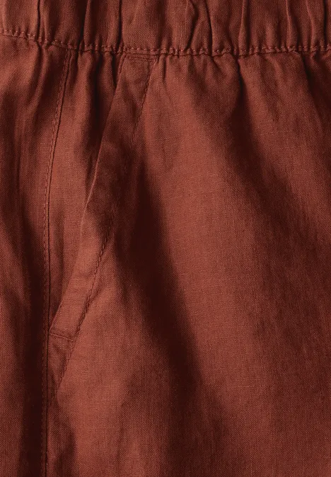 Paperbag Leinen Shorts sienna brown