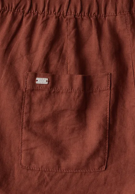 Paperbag Leinen Shorts sienna brown