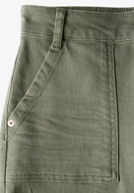 Straight Leg Cargo Hose Deep Olive Washed