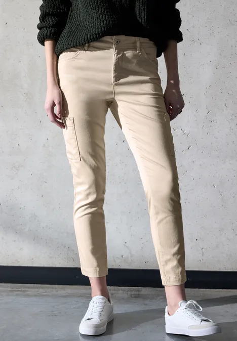 Hose im Cargo-Look cream beige