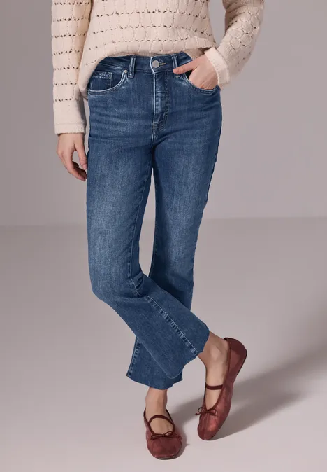 Skinny Flared Jeans Dark blue washed