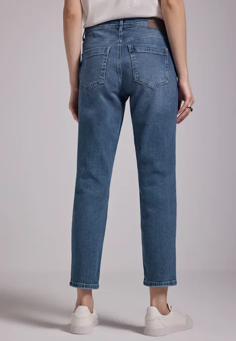 Jeans im Destroyed-Look Medium Blue Wash